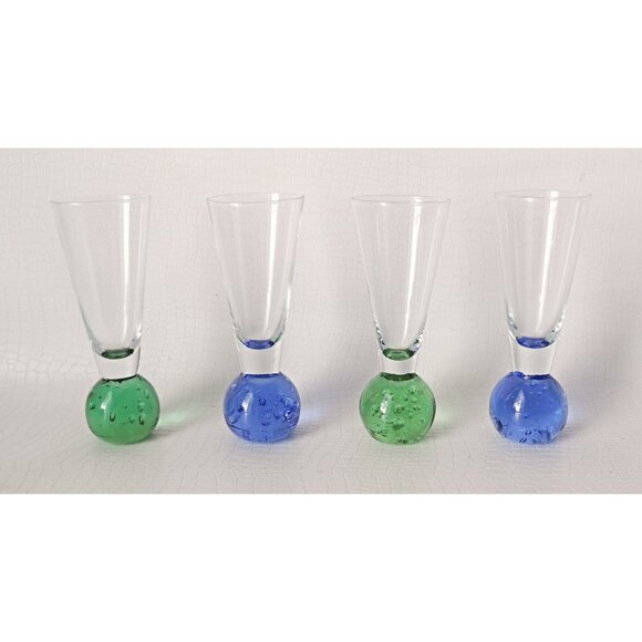 Vintage Bubble Ball Liqueur Glasses Barware Shot Glass - Picture 1 of 6